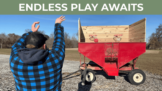 Gravity Wagon Basketball Hoop for a Farm School Playground